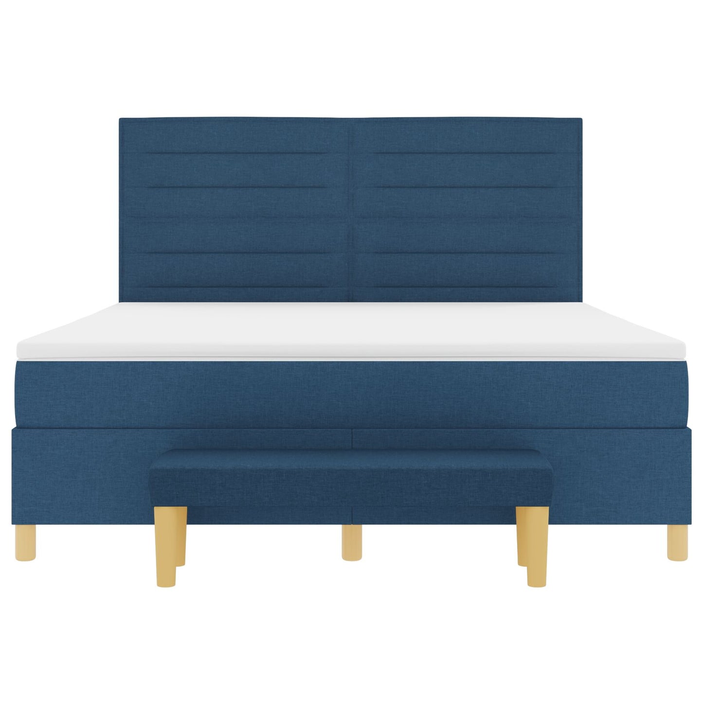 Boxspringbed Met Matras & Bank Blauw 180X200 Cm Stof Crème