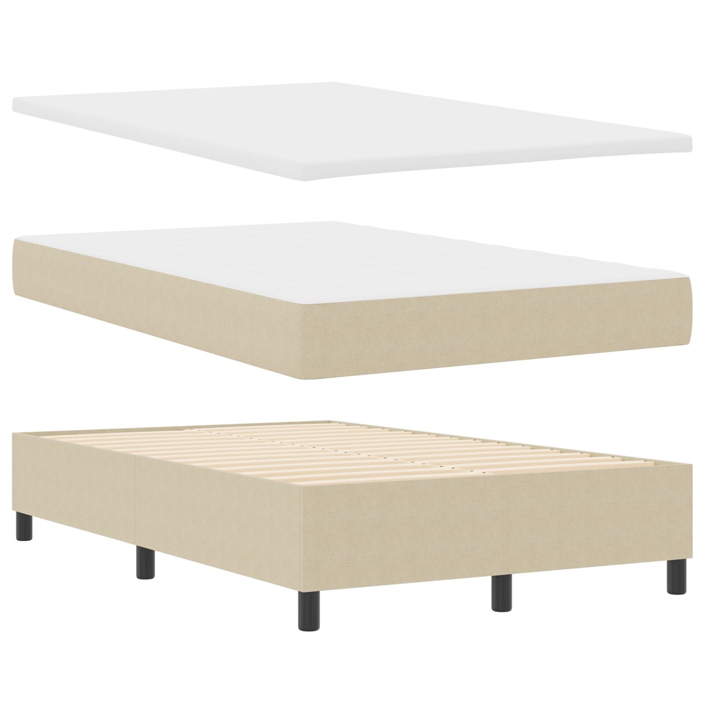 Boxspringbed Met Matras Lichtgroen Grijs Klein Dubbel Corduroy Stof