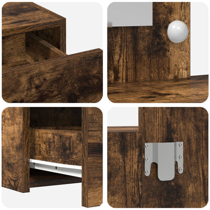 Wandmontage Kaptafel Verlichting In 100 x 40 x 70 cm Gerookte Eiken met LED