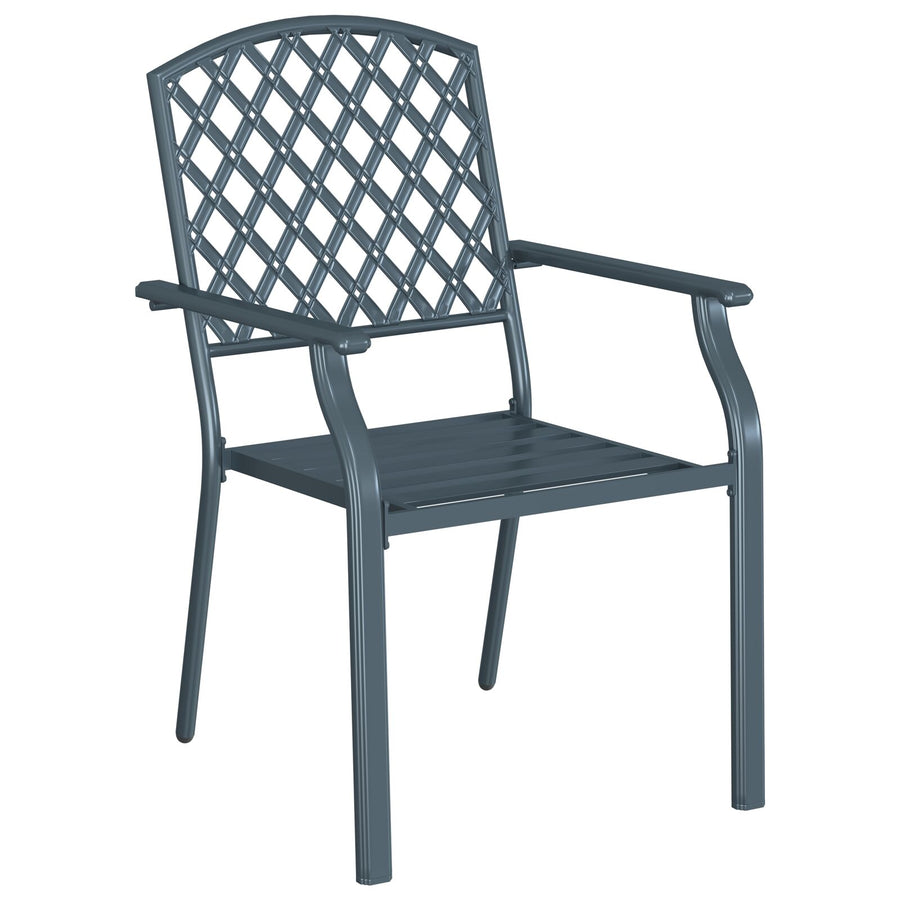 Tuinstoelen 4 Stuks Stapelbaar Antraciet Staal