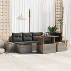 Garden Dining Set with Cushions 7 pcs Grey and Brown