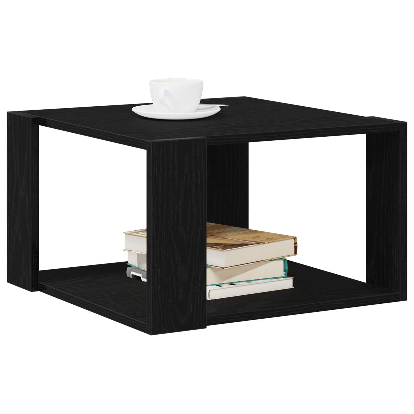 Salontafel Zwart Eiken 85X55X31 Cm Bewerkt Hout