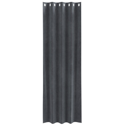 Blackoutgordijnen 2 Stuks Velours Lichtgrijs 140 x 260 cm met oogjes