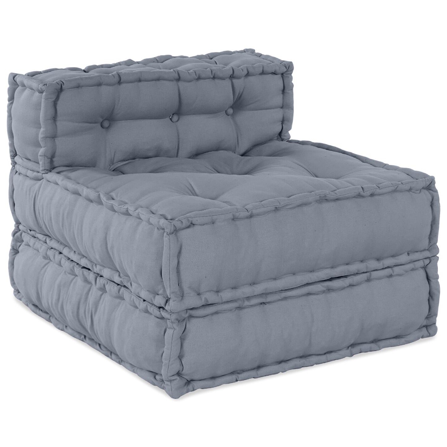 4-Persoons Modulaire Pouffe Bank Omkeerbaar Grijze Stof Grijs 70 x 70 x 54 cm 3x middelgrote + hoek