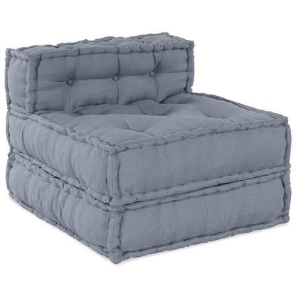 4-Persoons Modulaire Pouffe Bank Omkeerbaar Grijze Stof Grijs 70 x 70 x 54 cm 3x middelgrote + hoek