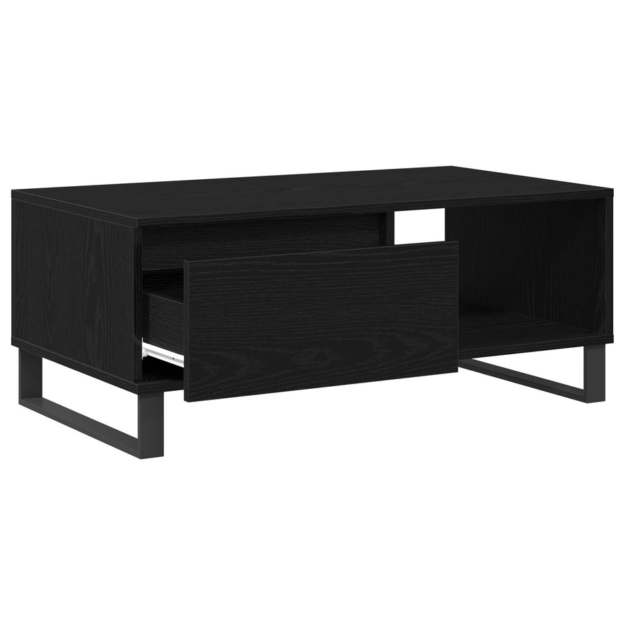 Salontafel 90X50X36,5 Cm Bewerkt Hout Zwart eiken