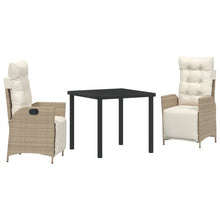 3 Delige Tuin Eetset Beige Poly Rattan