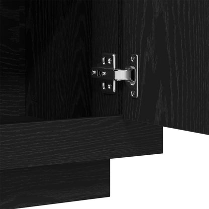 Sideboard 92X35X75 Cm Engineered Wood Zwart eiken