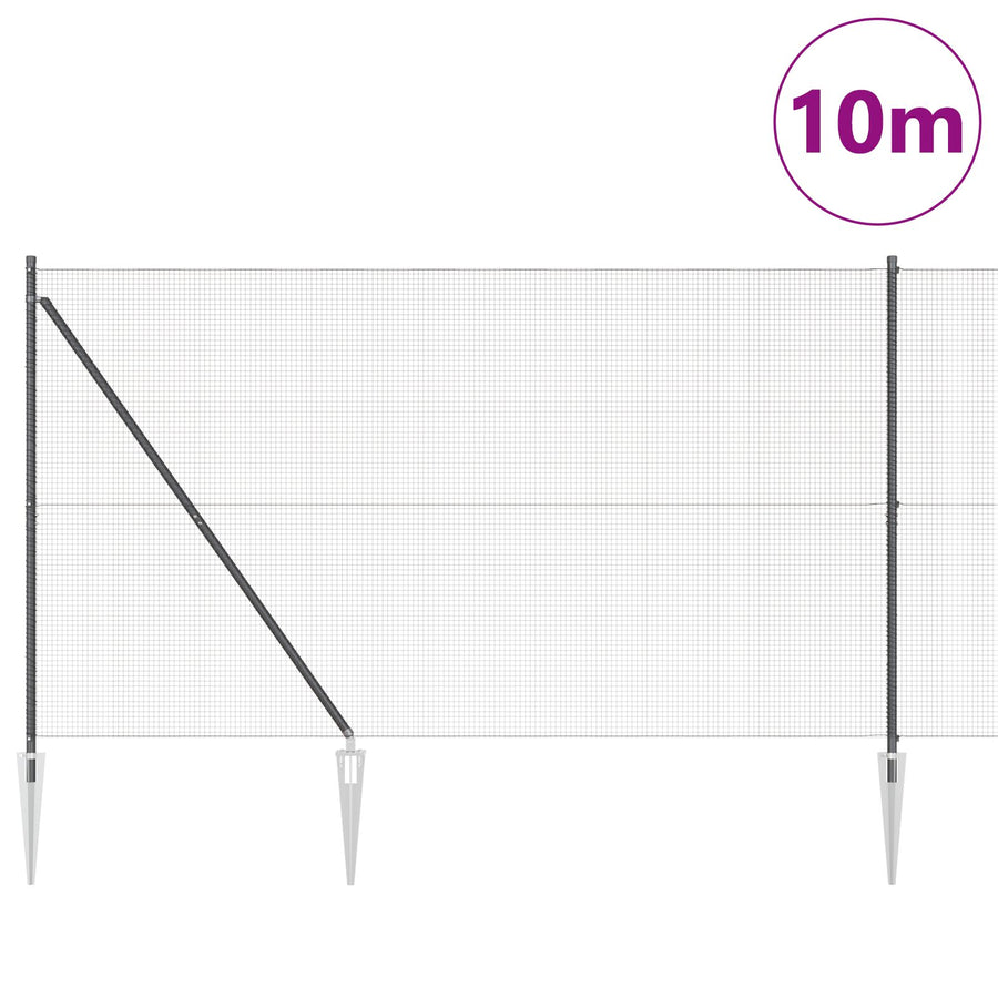 Gelaste Draadhek Met 7 Spikepalen Grijs 1,6 X 10 M Staal Gegalvaniseerd Staal