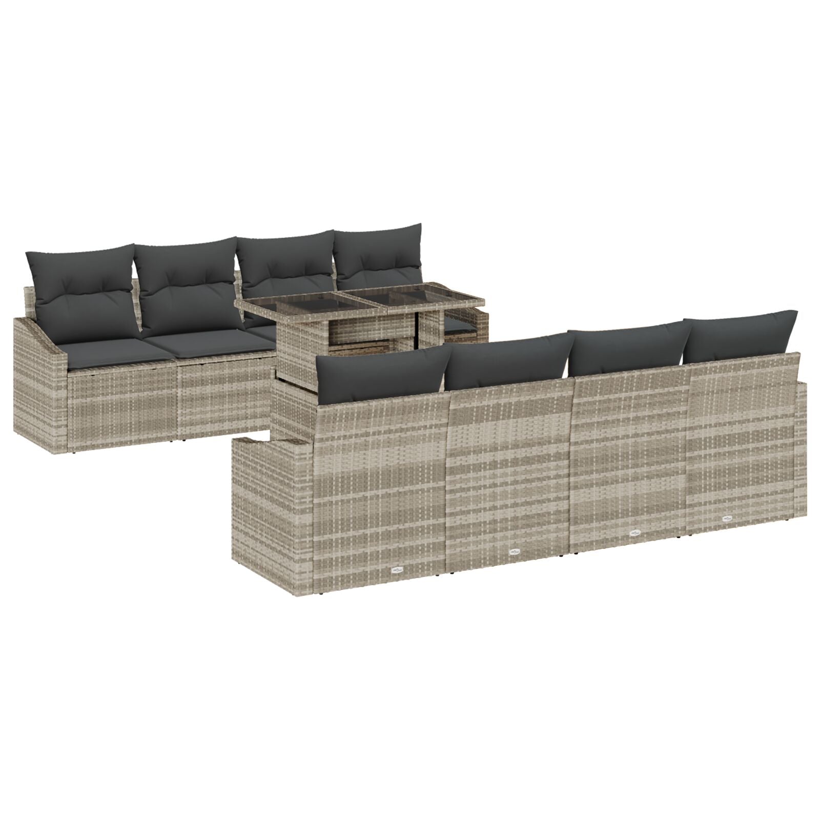 Tuin Sofa Set Set Van 7 Beige Riet, Polyester Kussens
