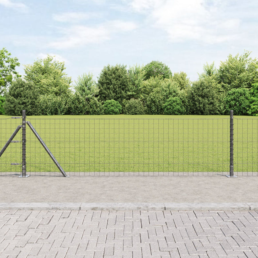 Hekpalen Set Van 26 Beton, Metaal 3,2 X 3,2 X Grijs 70 cm 26x betonnen paal