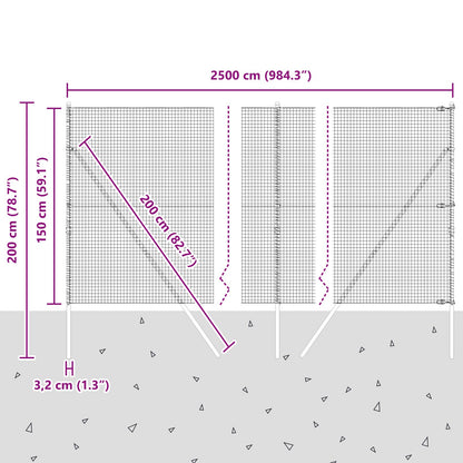 Heipalen Set Set Van 2 Groen Gepoedercoat Staal 25 X 1,5 M Gegalvaniseerd Staal