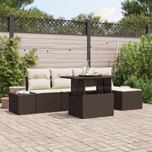 Tuinbank Set Set Van 6 Bruin Rattan 6-Delige Bankset