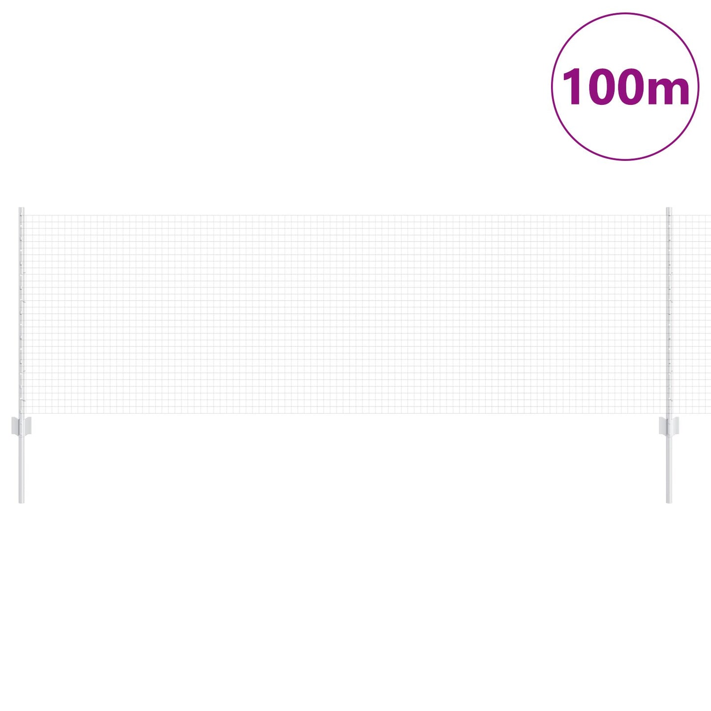 Gelaste Draadhek Met 44 U-Palen Zilver 0.8X100 M Staal
