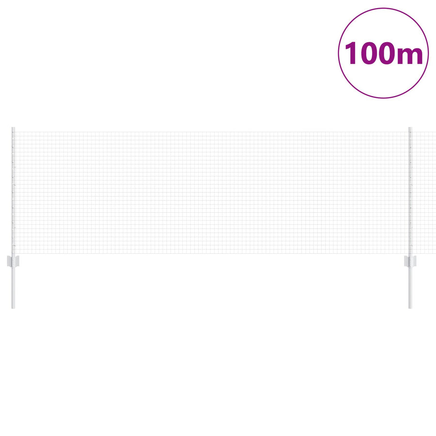 Gelaste Draadhek Met 44 U-Palen Zilver 0.8X100 M Staal