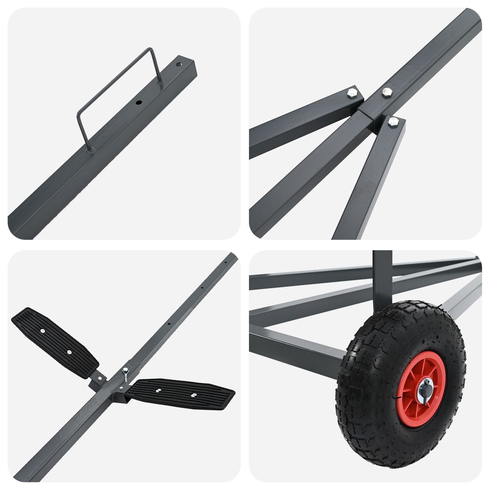 Boottrailer 212-302 Cm Instelbare Lengte 160 Kg Staal