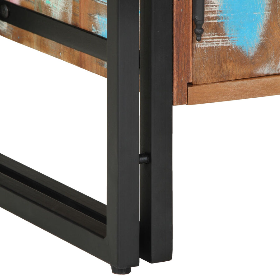 Schoenkast Zwart 30X30X40 Cm En Staal Massief gerecycled hout