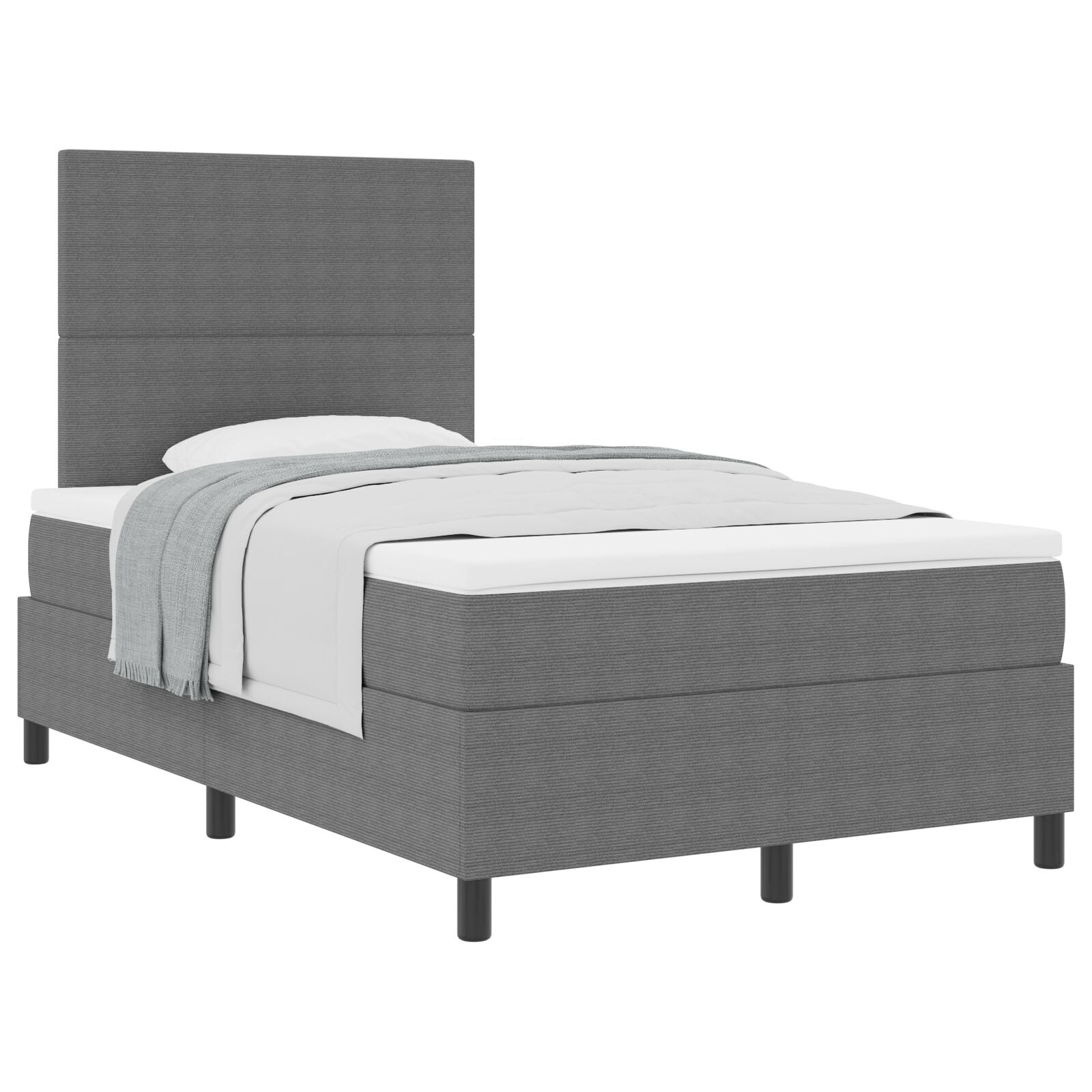 Boxspringbed Met Matras Lichtgrijs Klein Tweepersoons Corduroy Stof