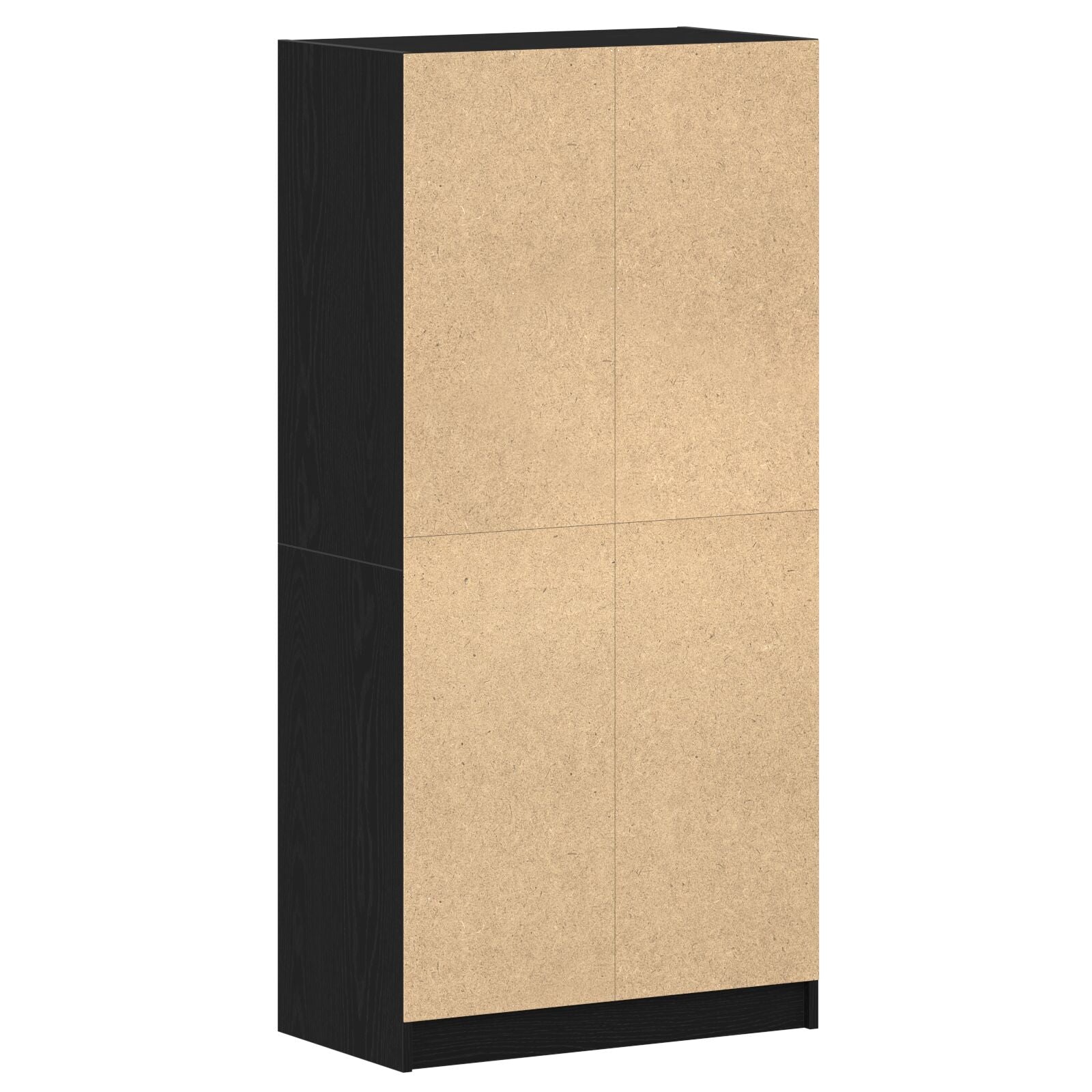 Highboard Met Deuren Zwart Eiken 68X37X142 Cm Bewerkt Hout