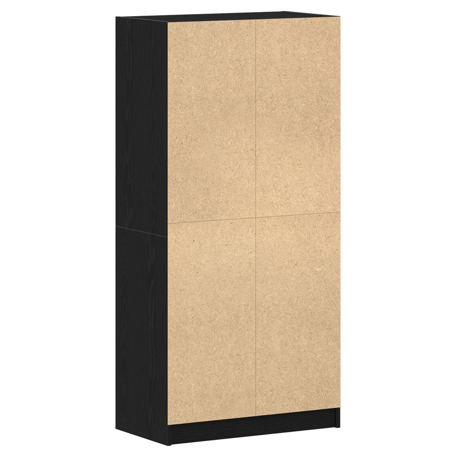 Highboard Met Deuren Zwart Eiken 68X37X142 Cm Bewerkt Hout