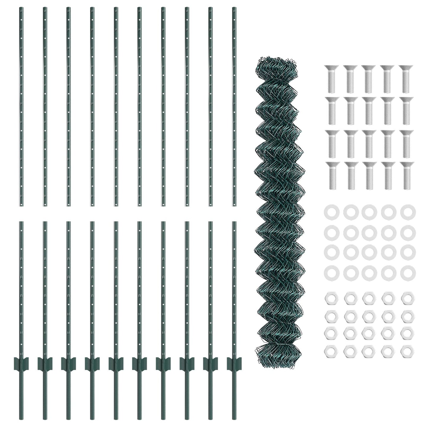 Kettinglink Schutting Met 10 U Palen Groen 1,5X10 M Staal
