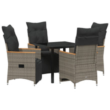 2-Delige Tuinset Met Kussens Grijs Poly Rattan