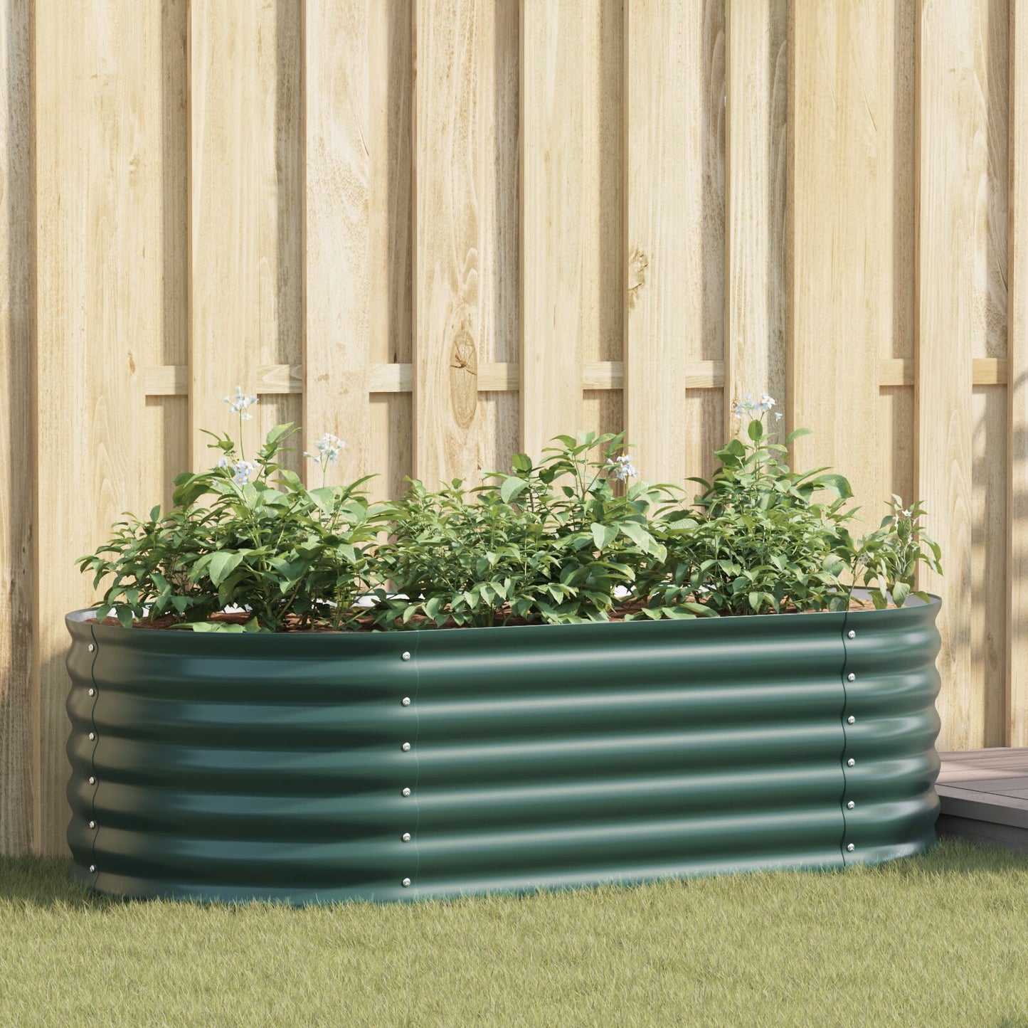Tuin Kweekbed Gegalvaniseerd Staal 160 x 80 x 44 cm Groen