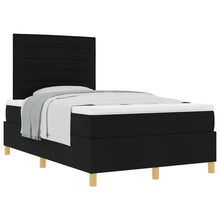 Boxspring Bed Met Matras Zwart 120X200 Cm Stof Blauw