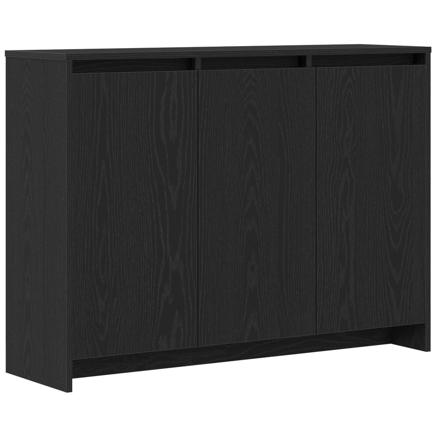 Dressoir Zwart Eiken 102X33X75 Cm Bewerkt Hout