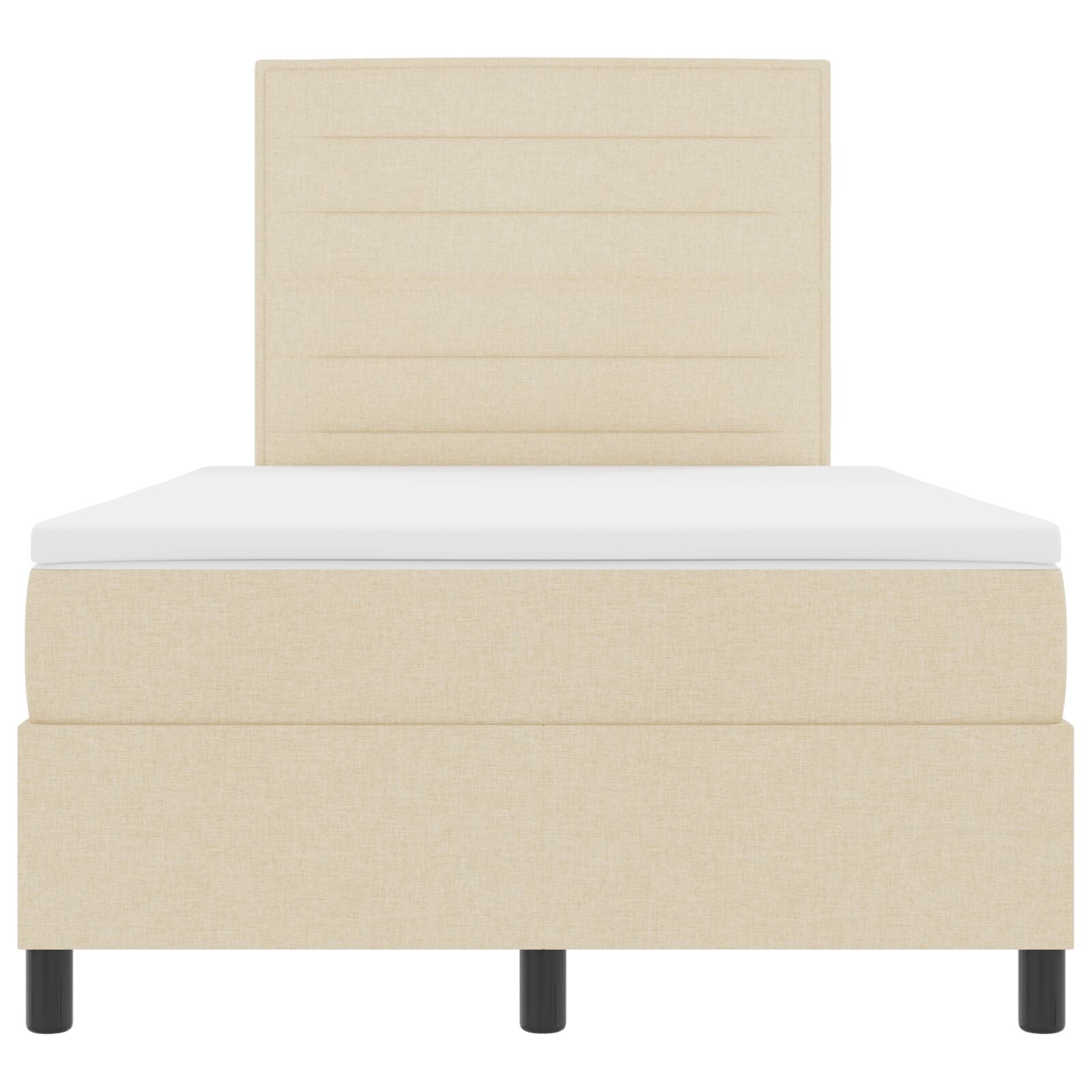 Boxspringbed Met Matras Stof Crème 120 x 200 cm Lijnenontwerp