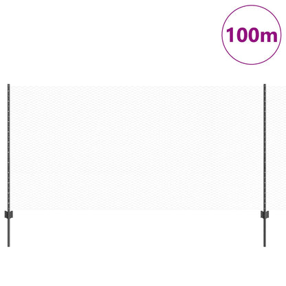 Hekpalen 22 Stuks U-Kanaal Grijs 120 Cm Staal,  Hexagon Hek Grijs 1.2X100 M Staal