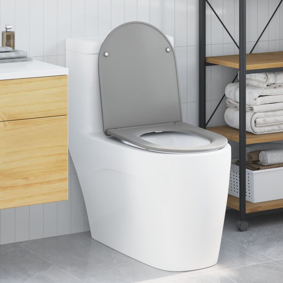 Snelsluittoiletzitting Met Zachte Sluiting Duroplast Grijs