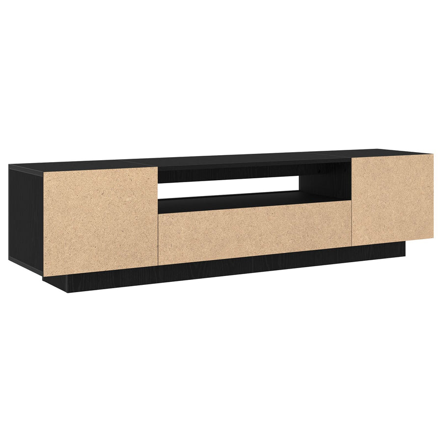 Tv-Meubel Met Led-Verlichting Zwart Eiken 160X35X40 Cm Samengesteld Hout