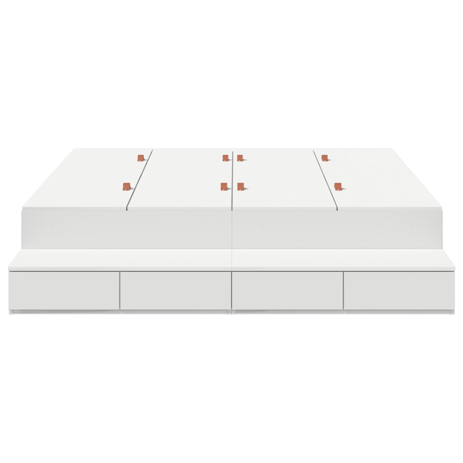 Opbergbedframe Wit 140X200 Cm Artisanaal Eiken