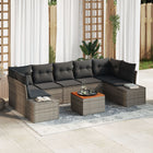 Garden sofa set with cushions 8 pcs Grey poly rattan