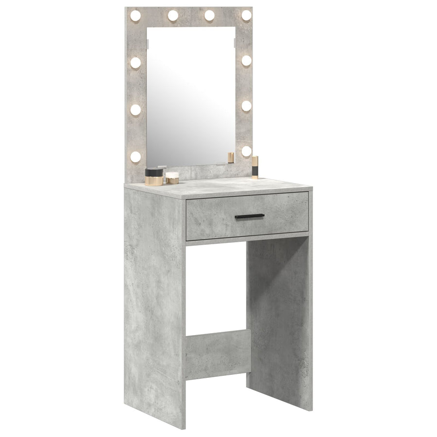 Make-Up Tafel Met Led Lichten In , Beton grijs 50 x 41 x 135 cm