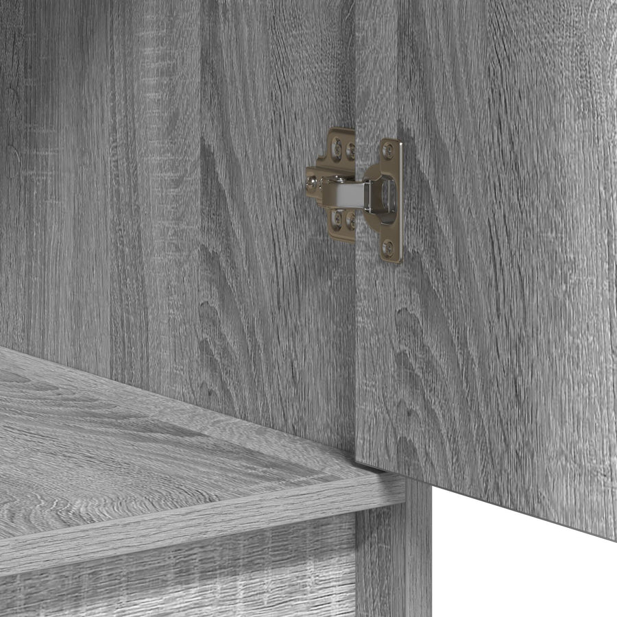 3-Delige Kaptafel Set Met Led Grijs Sonoma Bewerkt Hout