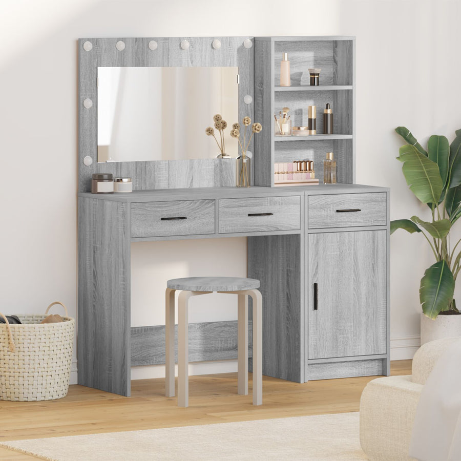 2-Delige Kaptafelset Met Led Grijs Sonoma Hout