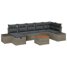 8-Delige Tuin Sofa Set Met Kussens Grijs Poly Rattan
