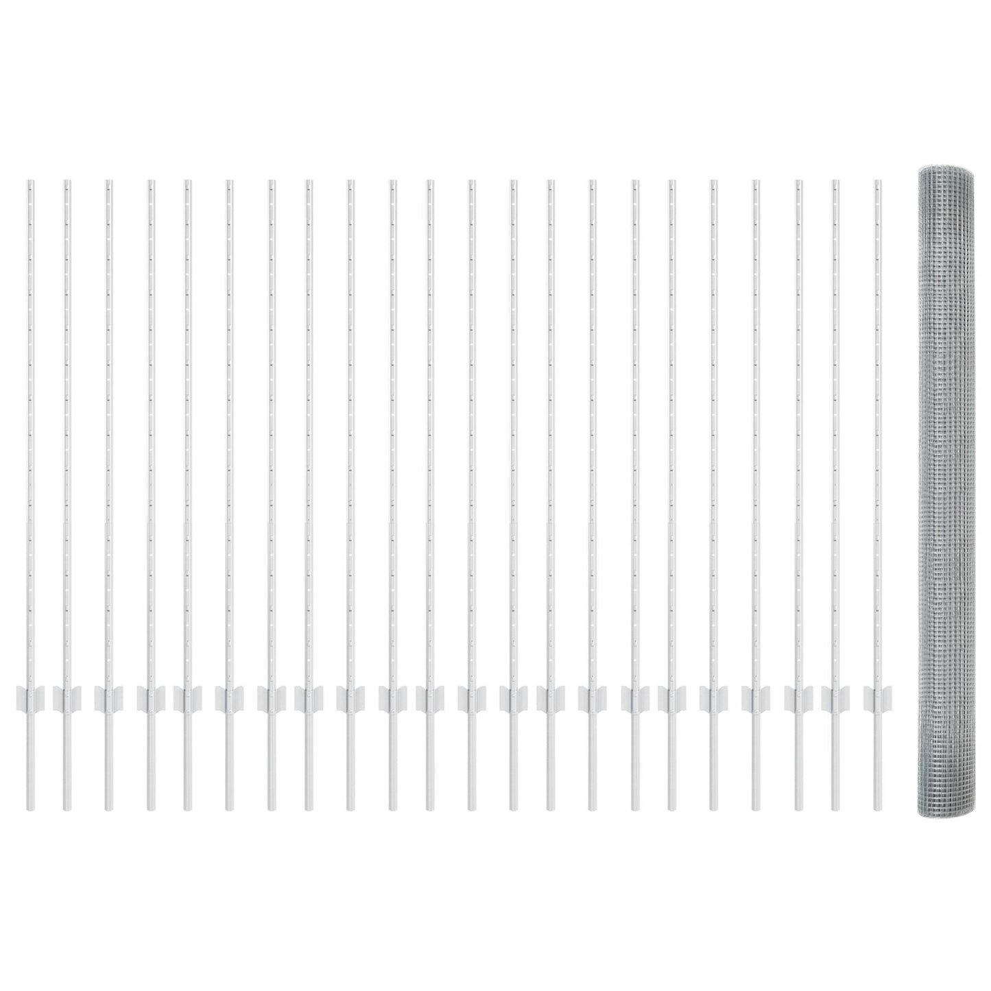 Gelast Draadhek Met 44 U Palen Zilver 1.4X50 M Staal