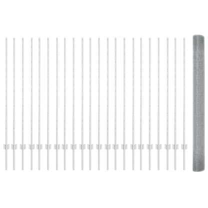 Gelast Draadhek Met 44 U Palen Zilver 1.4X50 M Staal