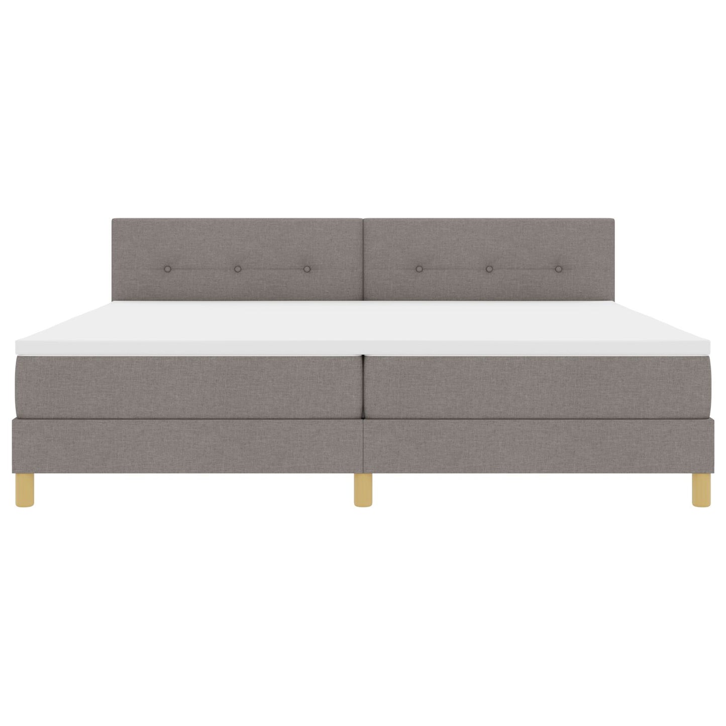 Boxspring Bed Met Matras Stof Taupe 200 x 200 cm Met knopen