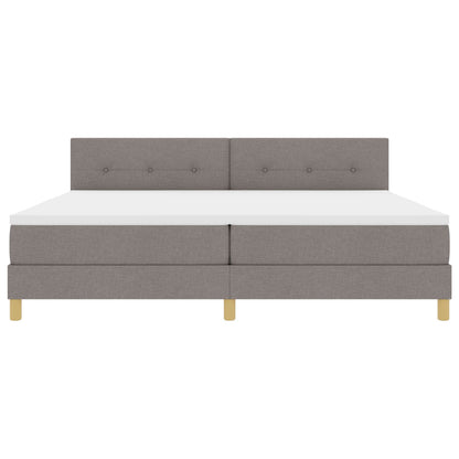 Boxspring Bed Met Matras Stof Taupe 200 x 200 cm Met knopen