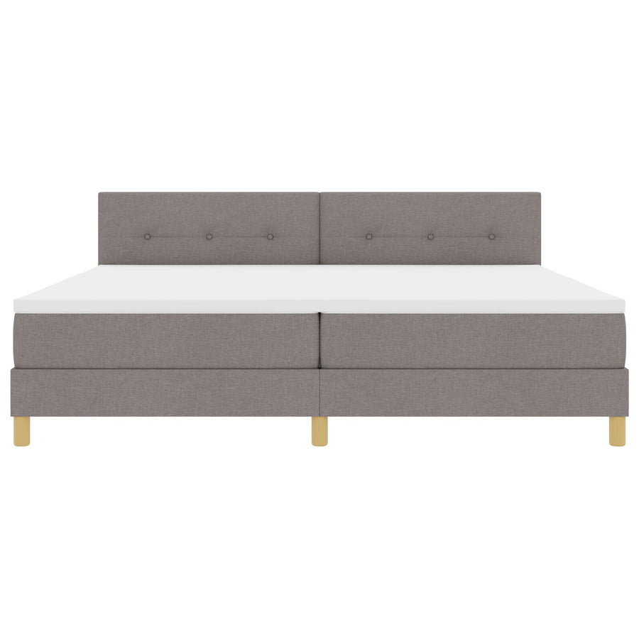 Boxspring Bed Met Matras Stof Taupe 200 x 200 cm Met knopen