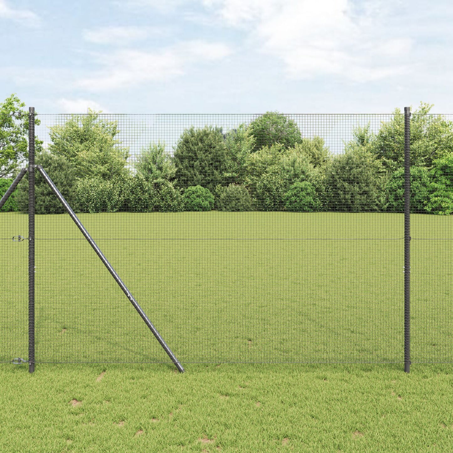Gelaste Draadhek Met 13 Posten Grijs 1.5X25 M Staal Gegalvaniseerd Staal