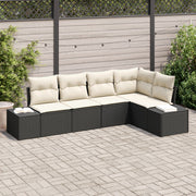 Tuinset poly rattan 5-delig zwart