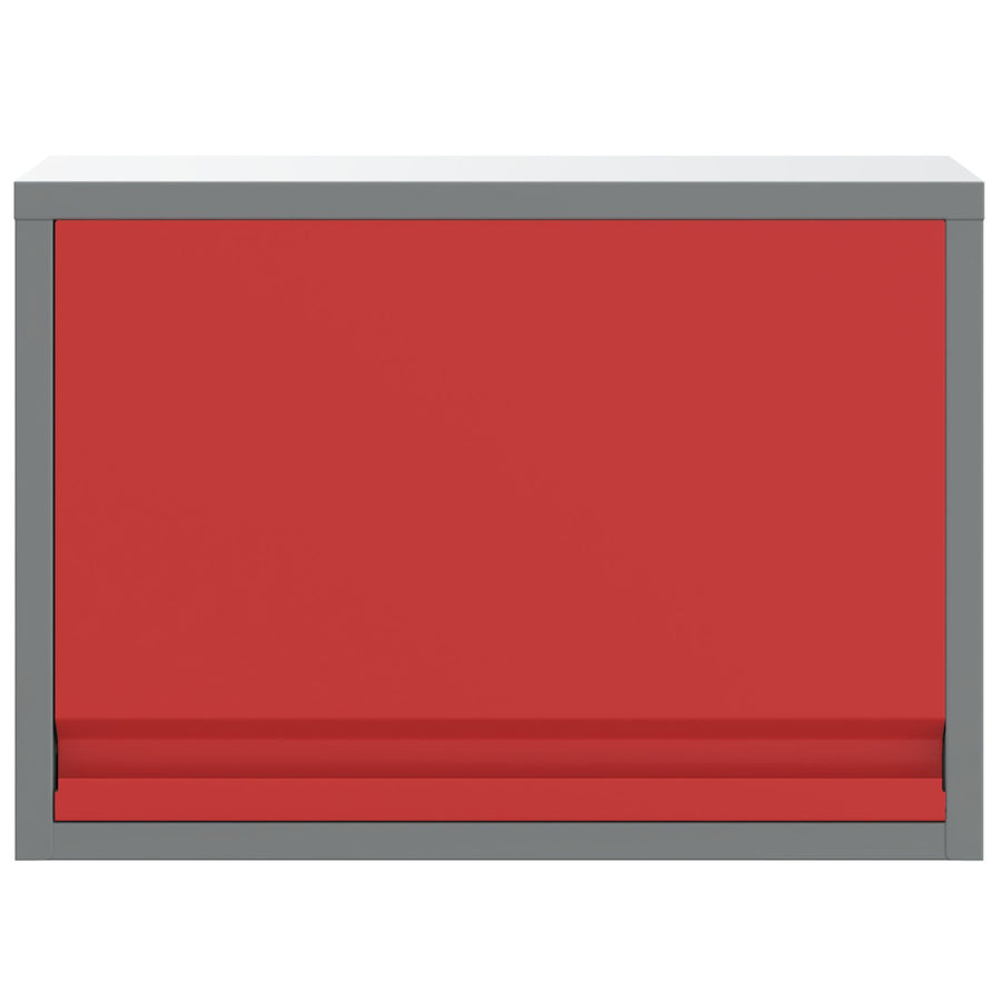 Muurbevestigde Gereedschapskast Met Gas-Lift Deur In , 50X25X35 Cm 50 cm Rood en grijs