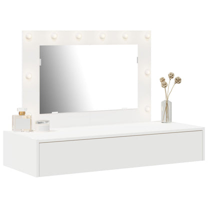 Wandhangende Kaptafel Lichten 100 x 40 x 70 cm Wit met LED