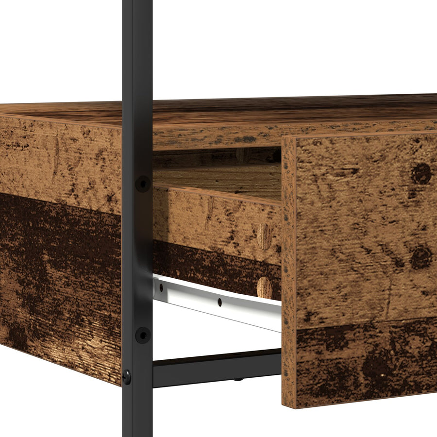 Console Tafel Oude Hout Engineered Hout En Staal Afsleten Hout 75 x 40 x 75 cm