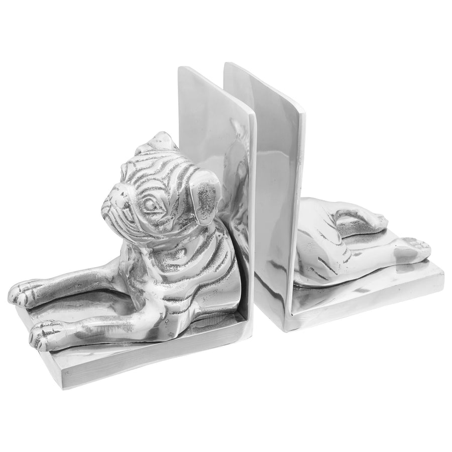 Boeksteunen 2 Stuks Zilver 12X15X18 Cm Aluminium Hond
